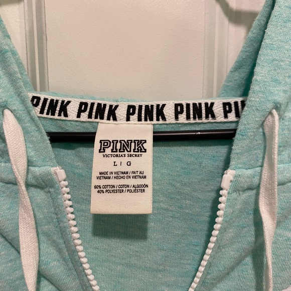 VS Pink Zip Up Sweatshirt- Teal - Picture 3 of 4